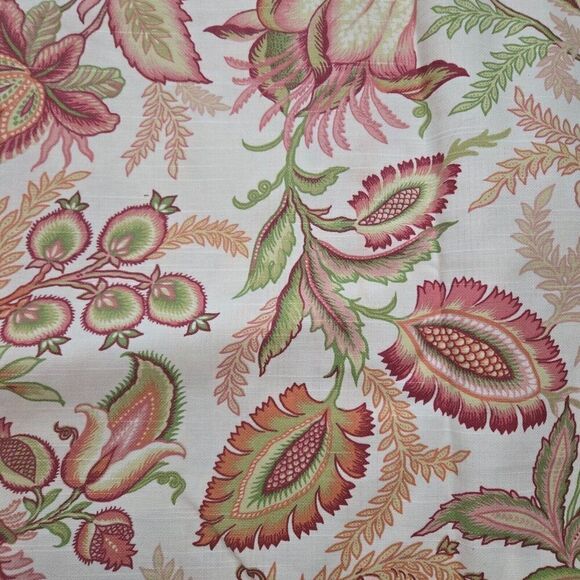Richloom Wicklojs Passion Pink Jacobean Floral Vine Fabric 1.95 Yards 54"W - Picture 3 of 4